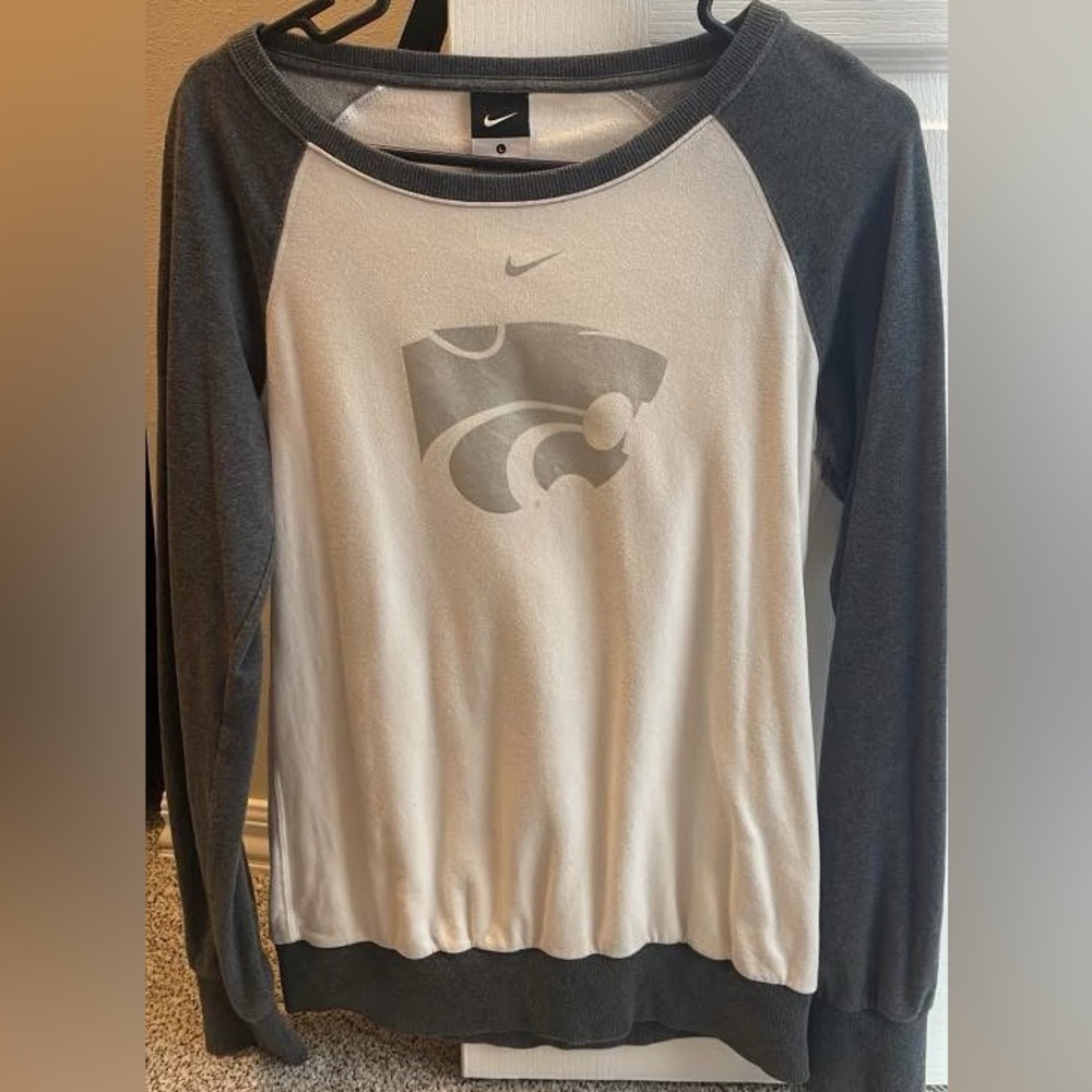 Nike Charcoal and White Graphic Long Sleeve